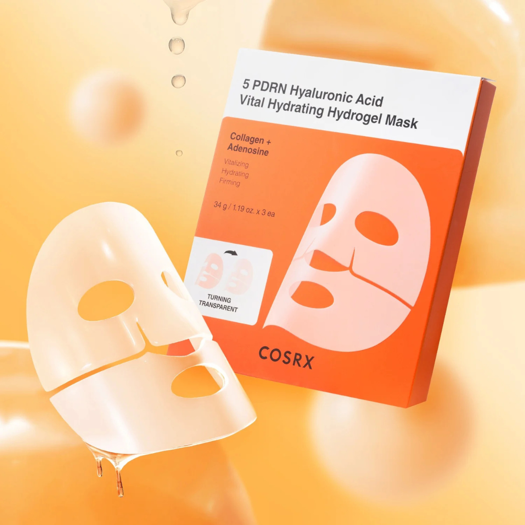 5 PDRN Hyaluronic Acid Vital Hydrating Hydrogel Mask Set - 3 Sheet Masks